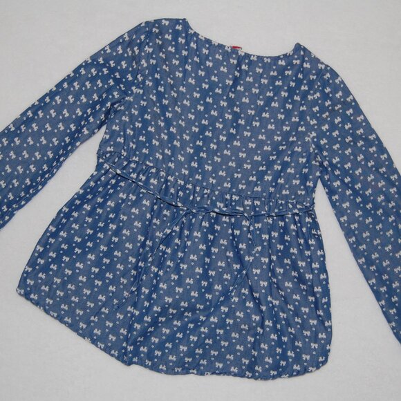 NWOT Beautees Girls Size L, Summer Dress, Blue with White Bowties & Hear… - Picture 11 of 14